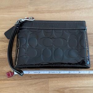 Coach Black Patent Leather Wristlet